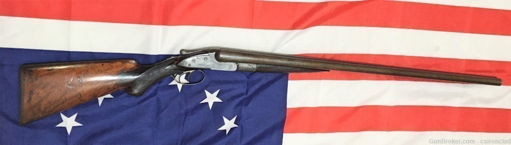 Shotgun LeFever double barrel , F grade 1892 production sideplates-img-18