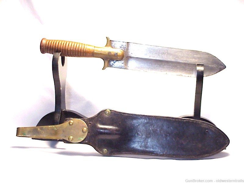 Model 1880's U.S. Army Springfield Hunting Knife & Scabbard-img-1