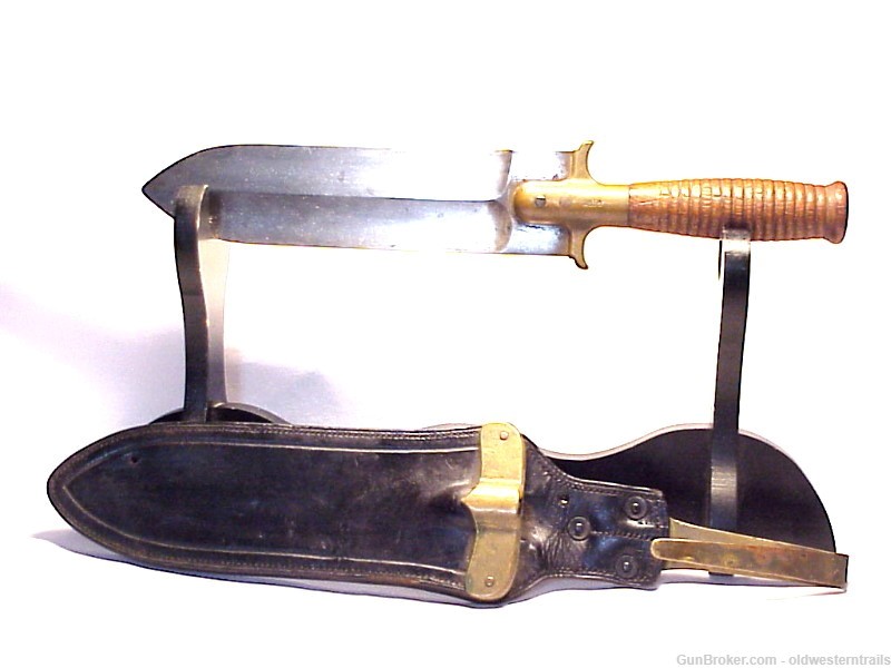 Model 1880's U.S. Army Springfield Hunting Knife & Scabbard-img-0
