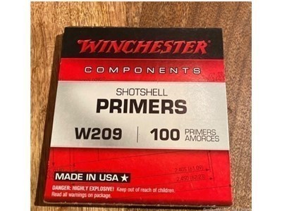 WINCHESTER w209 Shotshell primers muzzleloading primers 100 count