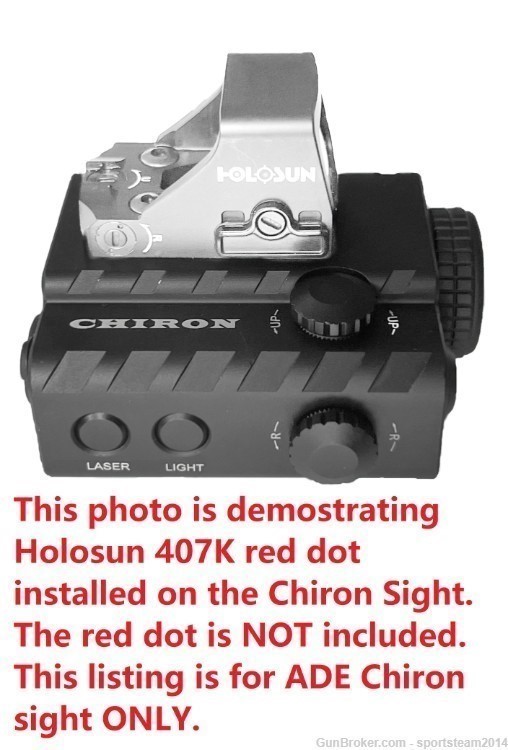 ADE CHIRON Flashlight+Green Laser Sight+Mount  Works W/ Swampfox Sentinel  -img-2