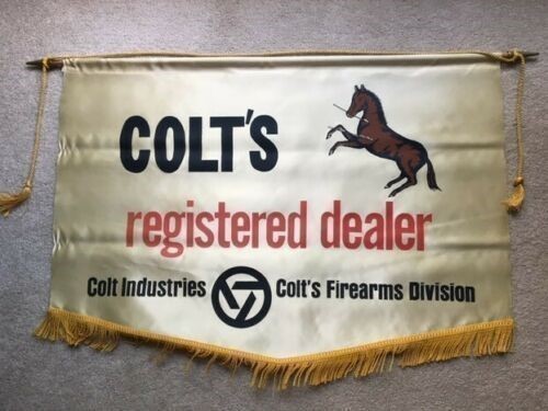 Colt Registered Dealer Banner 21X30" Circa 1970'S-img-0