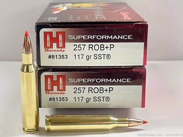 40 Rounds Hornady Superformance 257 ROB+P 117gr SST Factory New!-img-0