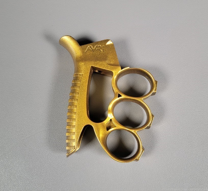 Brass Colored AVRI Knuckle Grip for AR15 AR 15 Pistol or Rifle Grips-img-0