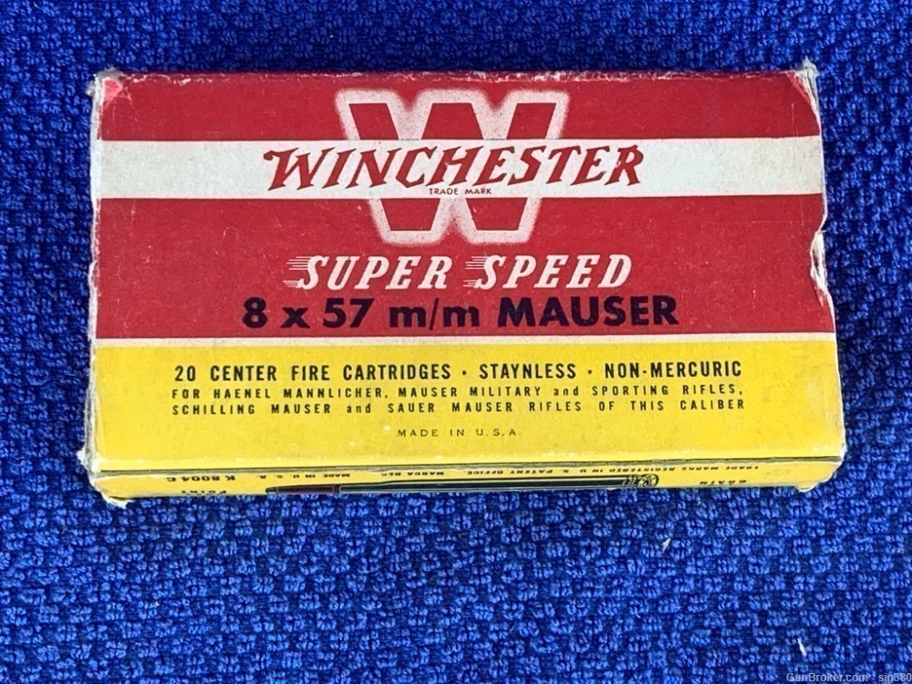 VINTAGE WINCHESTER SUPER SPEED 5X57MM MAUSER 170GR SP BOX 15RDS -img-1