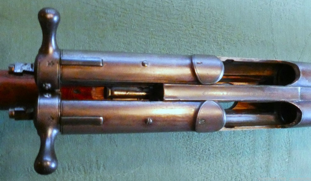 Exceedingly Rare English Bacon Patent Double Barrel Bolt Action Shotgun-img-5