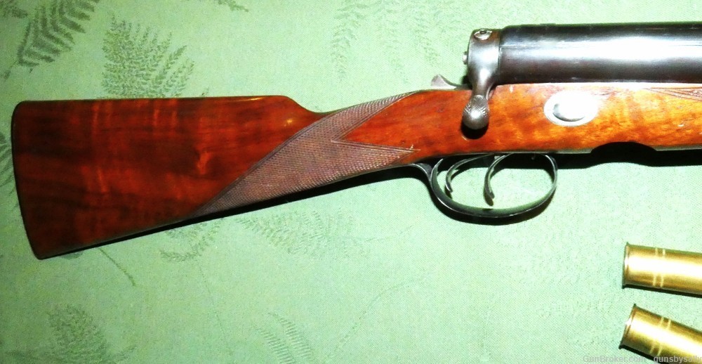 Exceedingly Rare English Bacon Patent Double Barrel Bolt Action Shotgun    -img-2