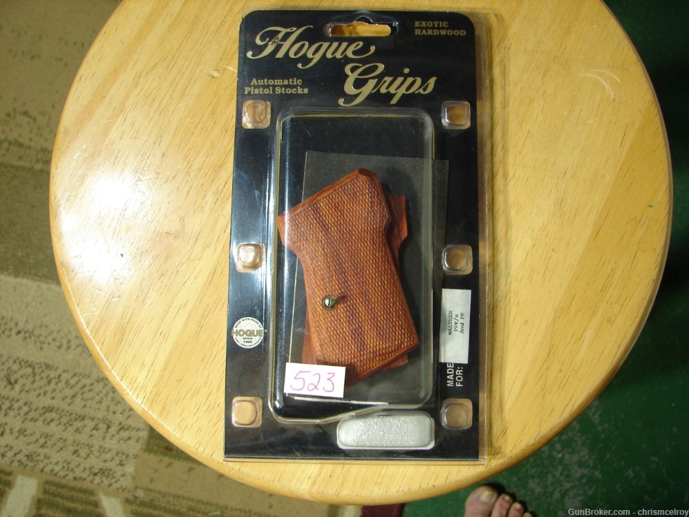 WALTHER PPK/S AND PP GRIPS EXOTIC HARDWOOD BY HOGUE LIKE NEW WITH SCREW-img-0
