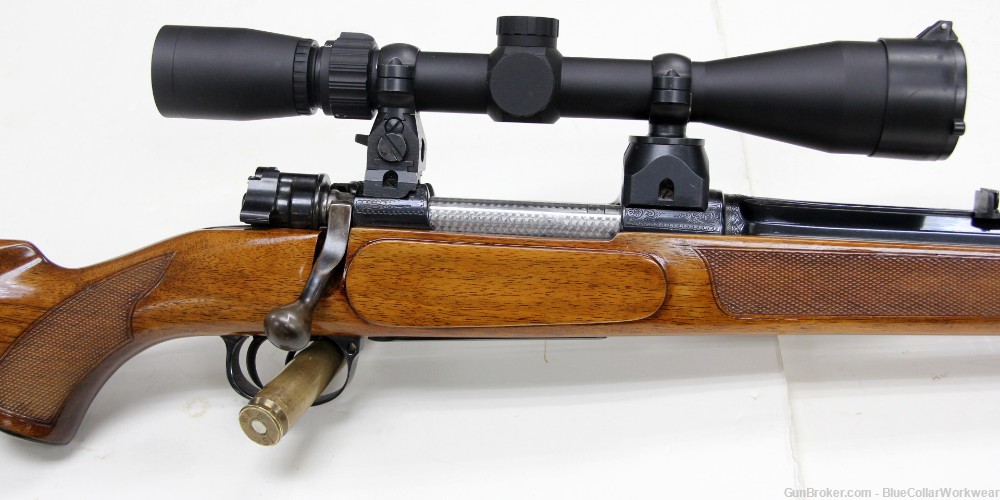 Custom engraved Mauser 98 8mm J Mauser double trigger 24" Mint-img-3