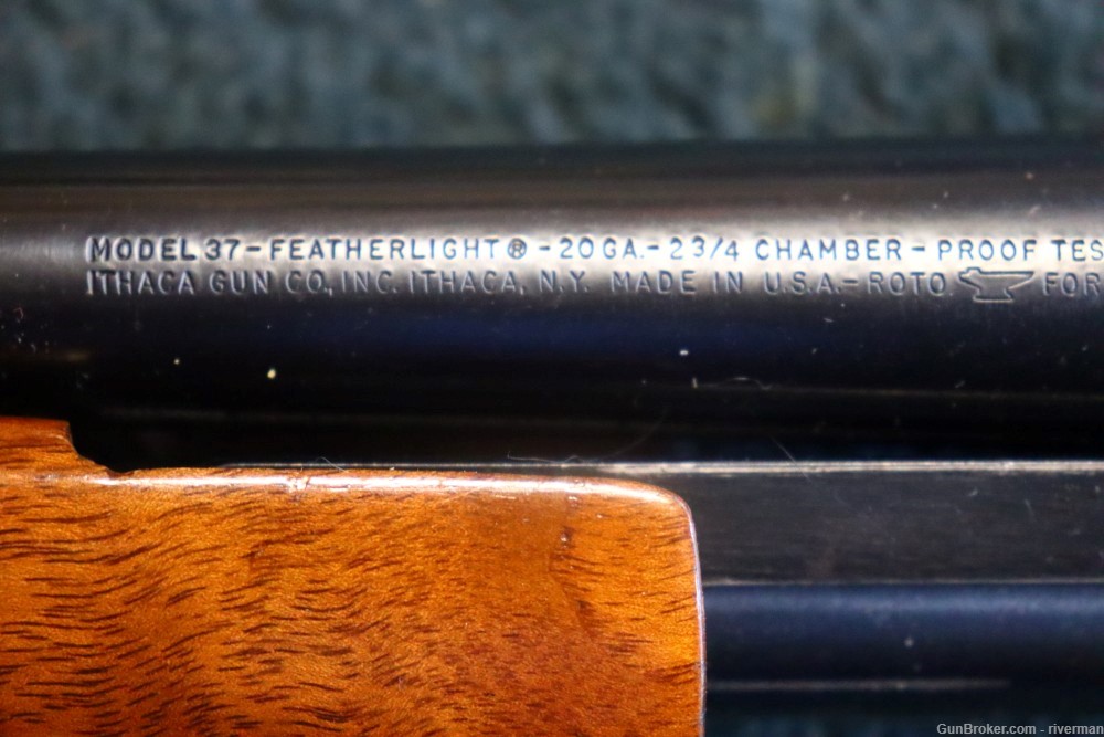 Ithaca Model 37 Featherlight Pump Action 20 Gauge Shotgun (SN#381014253)-img-8