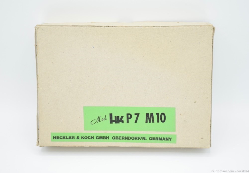 HECKLER & KOCH HK P7M10 CARDBOARD CASE/BOX .40 CALIBER P7M10 NICKLE RARE OE-img-2