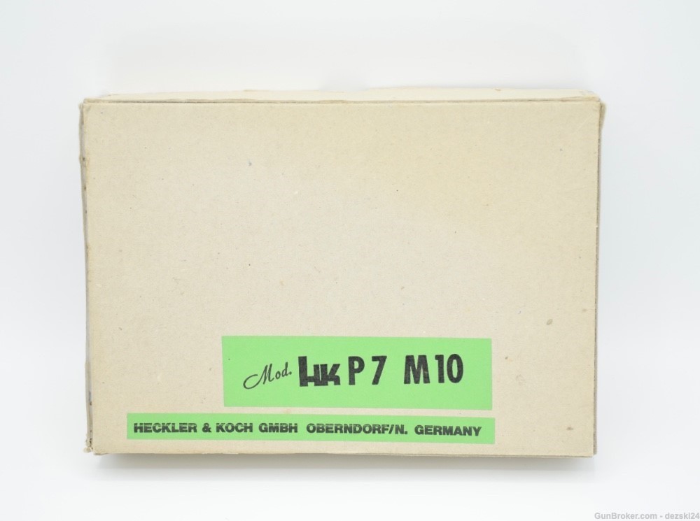HECKLER & KOCH HK P7M10 CARDBOARD CASE/BOX .40 CALIBER P7M10 NICKLE RARE OE-img-1