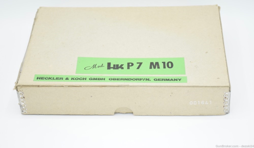 HECKLER & KOCH HK P7M10 CARDBOARD CASE/BOX .40 CALIBER P7M10 NICKLE RARE OE-img-4