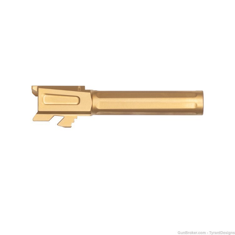 Tyrant Designs Glock 19 / 19X / 45 Gen 3-5 Compatible Barrels - Gold-img-1