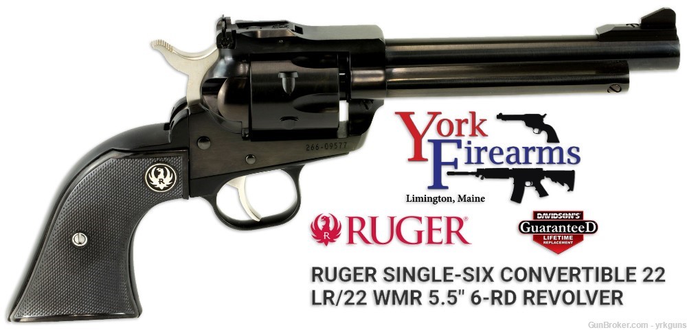 Ruger New Model Single-Six Convertible 22LR / 22WMR 5.5" Revolver NEW 0621-img-0