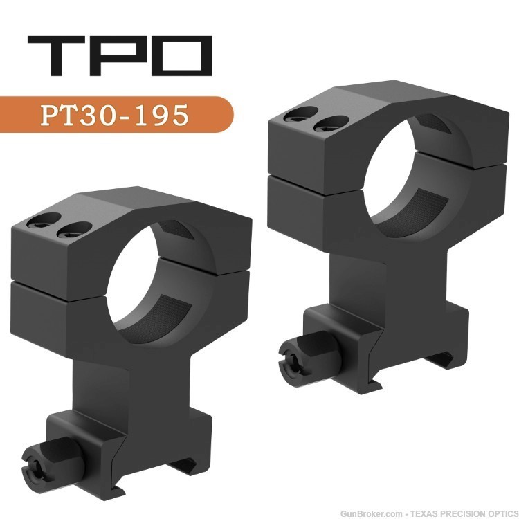 TPO 30mm Extra High 1.95 Heavy Duty Rifle Scope Rings Fits Weaver Picatinny-img-0
