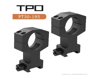 TPO 30mm Extra High 1.95 Heavy Duty Rifle Scope Rings Fits Weaver Picatinny