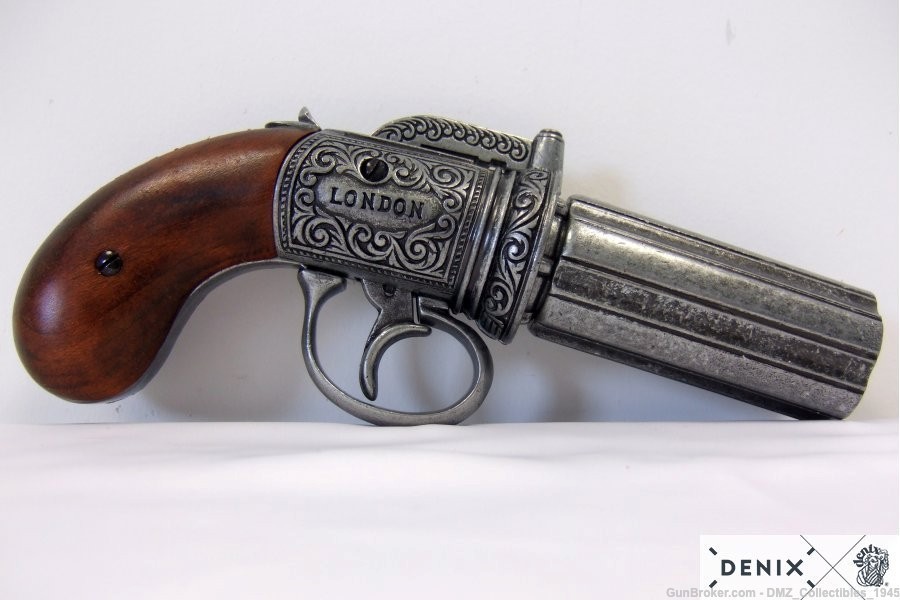 1840s NF Replica British Pepperbox Revolver Pistol by Denix of Spain-img-2