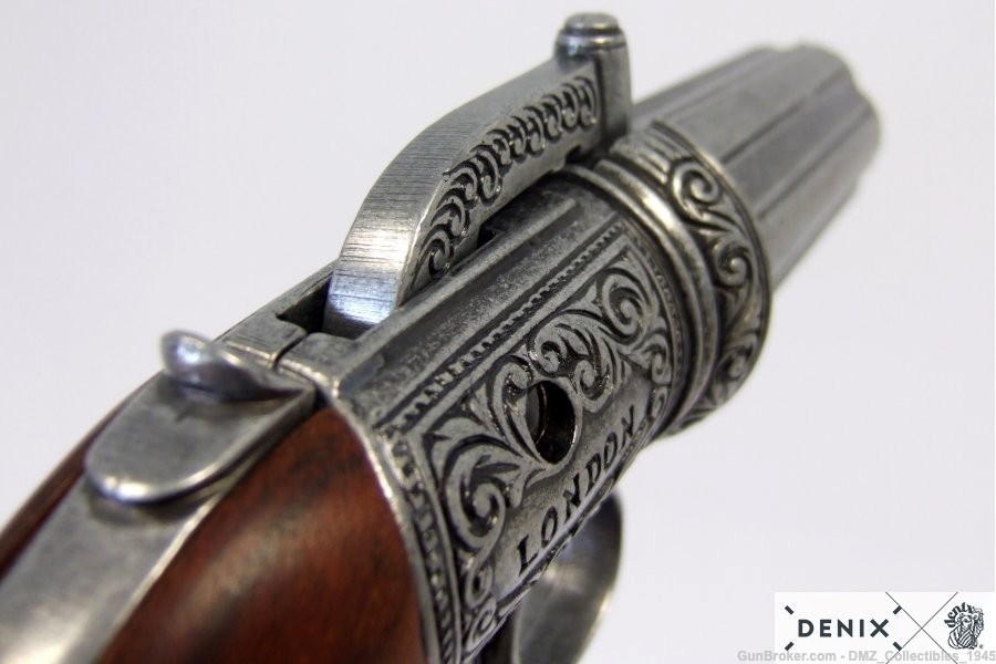 1840s NF Replica British Pepperbox Revolver Pistol by Denix of Spain-img-4