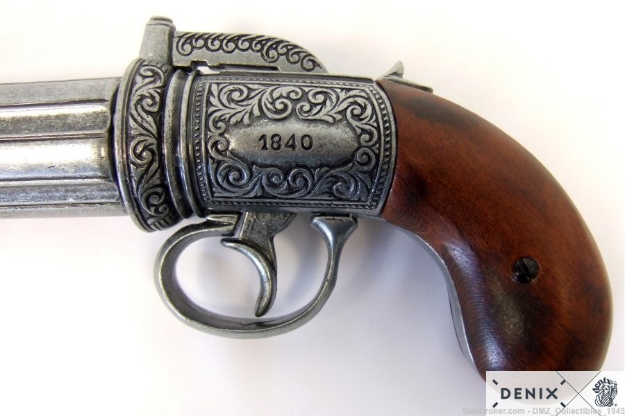 1840s NF Replica British Pepperbox Revolver Pistol by Denix of Spain-img-6