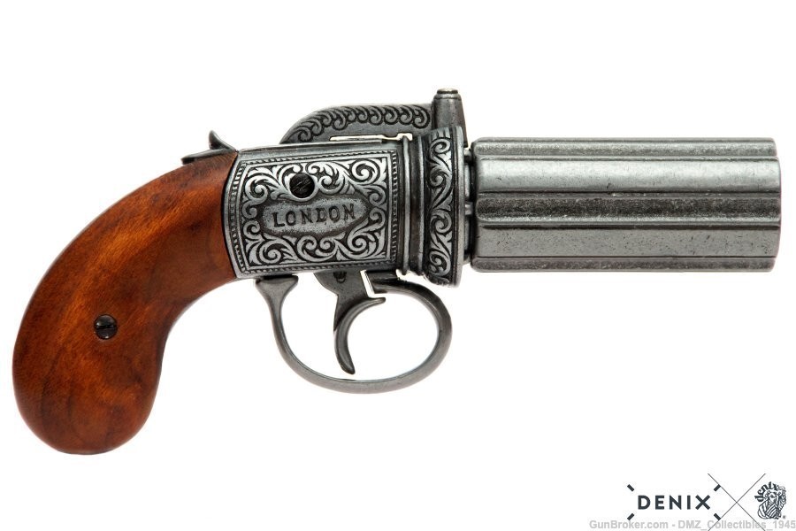 1840s NF Replica British Pepperbox Revolver Pistol by Denix of Spain-img-0
