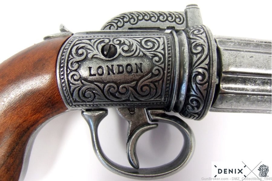 1840s NF Replica British Pepperbox Revolver Pistol by Denix of Spain-img-1