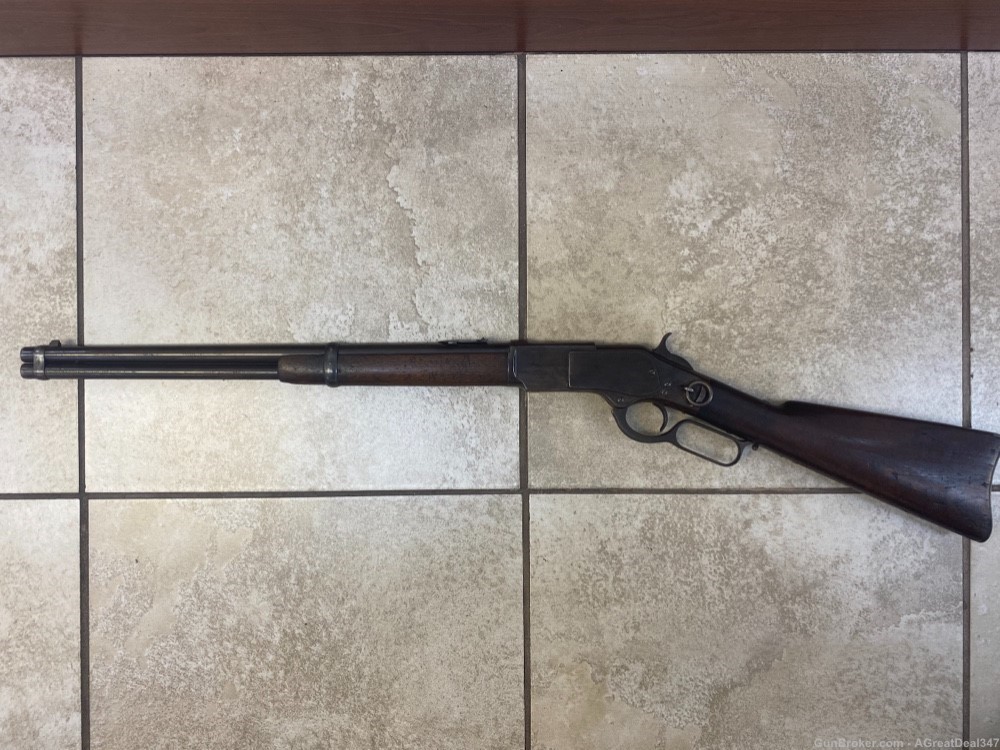 RARE! 20" Winchester 1873 Saddle Ring Carbine 1875 .44-40-img-0
