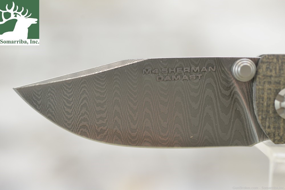 BOKER KNIFE 110662DAM M4 SHERMAN DAMASCUS 3.03" BLADE-img-2