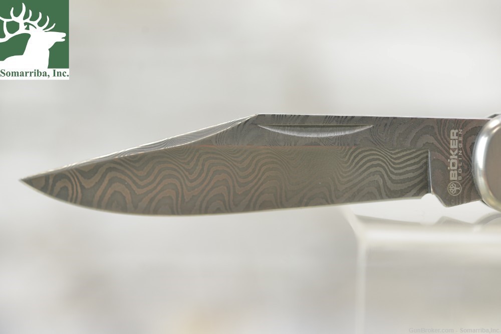 BOKER KNIFE 110715DAM 98K DAMASCUS 3.31" BLADE, 80 LAYER DAMASCUS STEEL -img-2