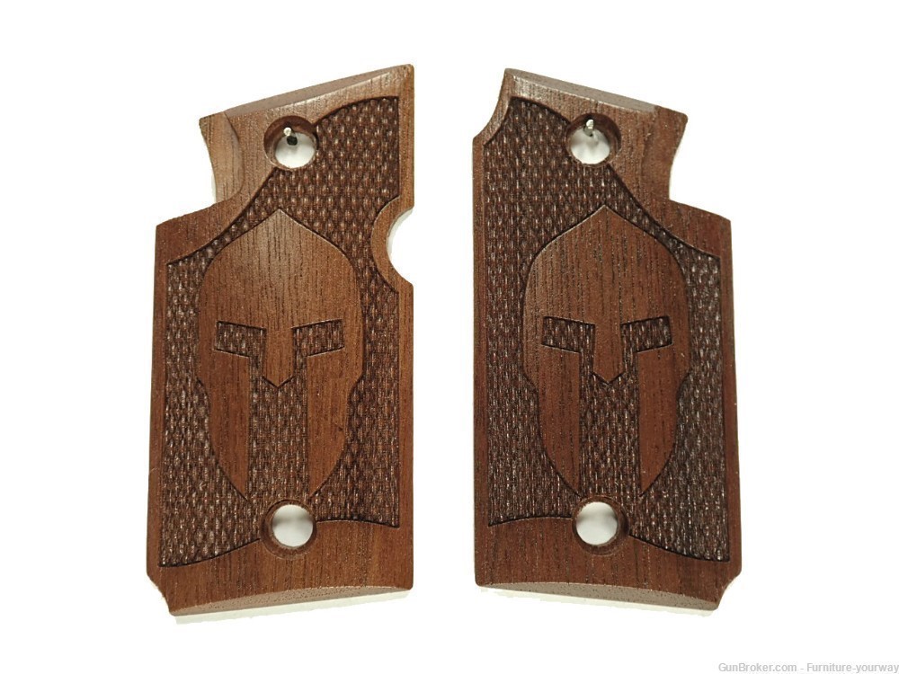 -Walnut Spartan Springfield Armory 911 9mm Grips Engraved Textured-img-1