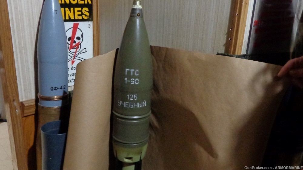 RUSSIAN 125MM HE ANTI-TANK & PERSONAL ROUND AS NEW & PD FUZE -img-3
