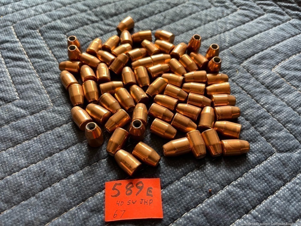 589e] 67 Jacketed Hollow Point 40 S&W Bullets For Reloading JHP40SW-img-1