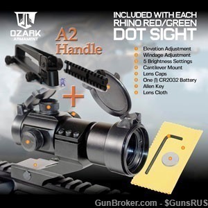 AR15 M2 HANDLE & RED DOT COMBO 30mm Red/Green Dot Sight  -img-4