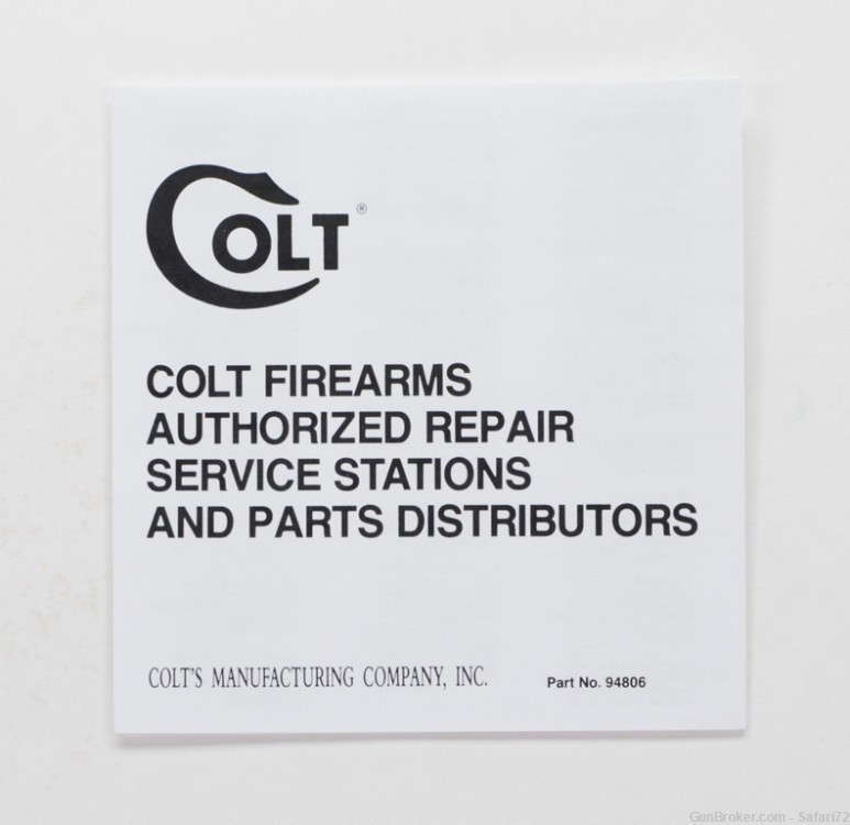 Colt Anaconda 1990 Manual, Repair Stations List, Colt Letter, Etc.-img-3