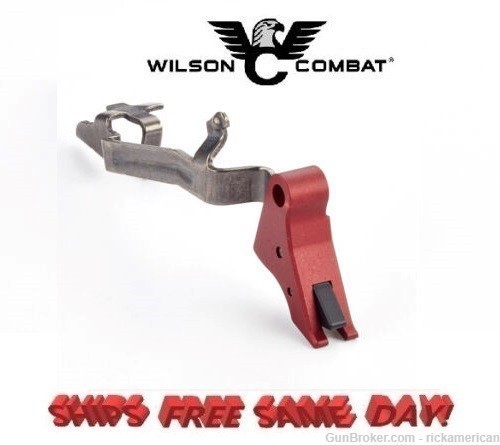 Wilson Combat Flat Performance Trigger for Glock Gen 3-4 Red, Black 946RB-img-0