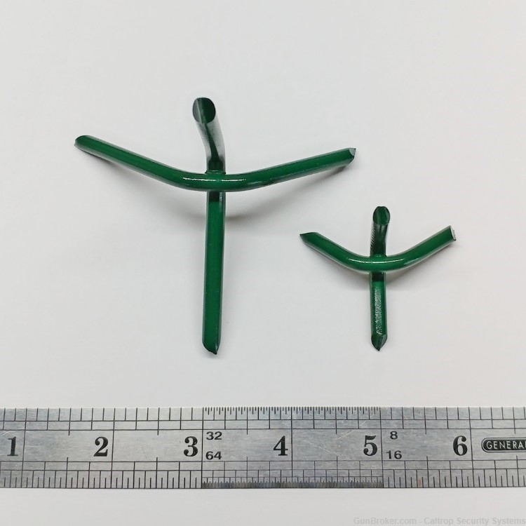 10 Large Green Caltrops- Ninja Road Tire Spikes- Home Security- Heavy Duty-img-1
