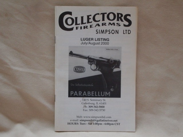 COLLECTORS FIREARMS LUGER LISTING JULY / AUG 2000-img-0