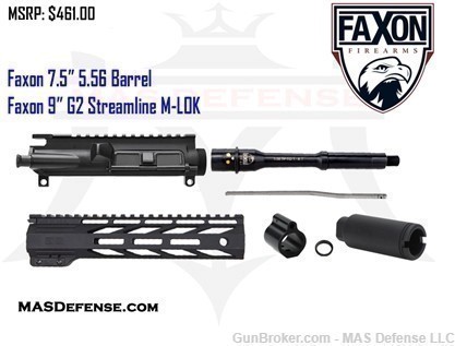 7.5" 5.56 AR-15 BARRELED UPPER UNASSEMBLED KIT FAXON FIREARMS  -img-0
