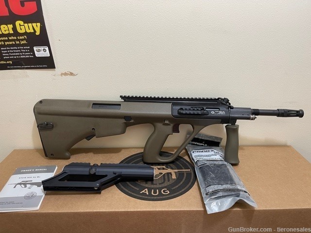 Steyr AUG A3 M1 extended rail green w/ factory 3x optic NATO/AR mag -img-2