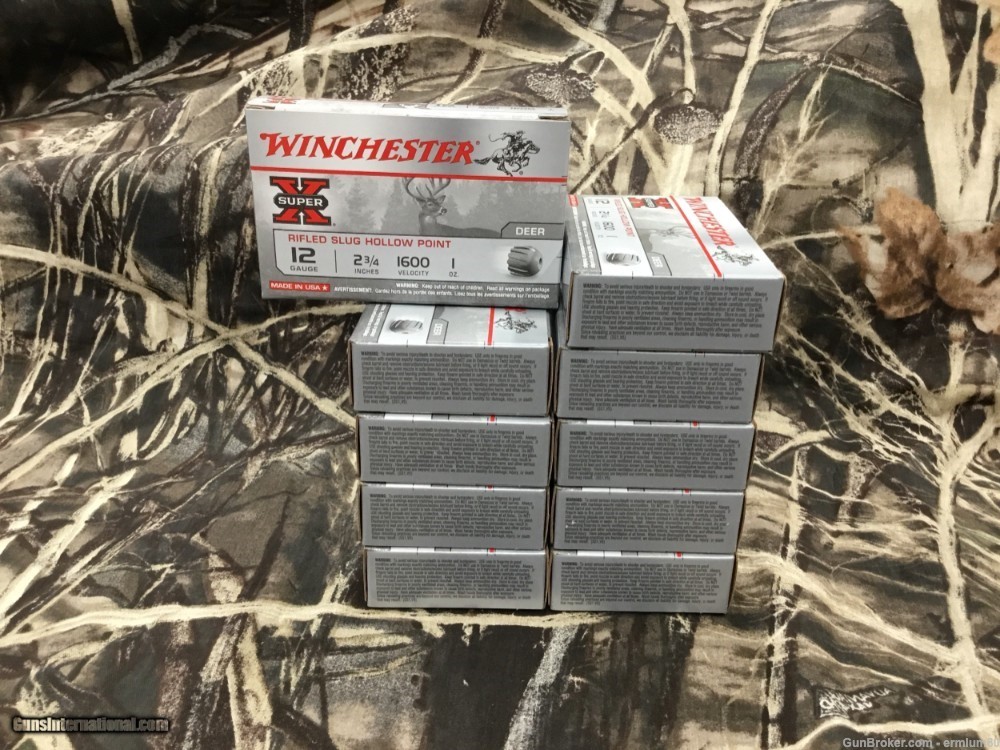  Winchester 12ga 2.75” 1 oz. Rifled Hollow Point Slugs  50 rounds-img-0