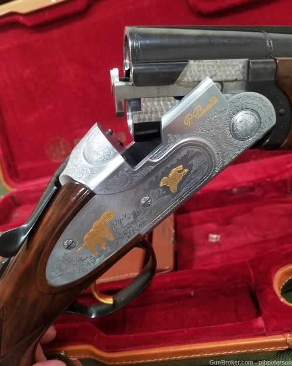 A Rare Find! Beretta S687 EL Gold Pigeon O/U Shotgun w/New Spanish Leather-img-4
