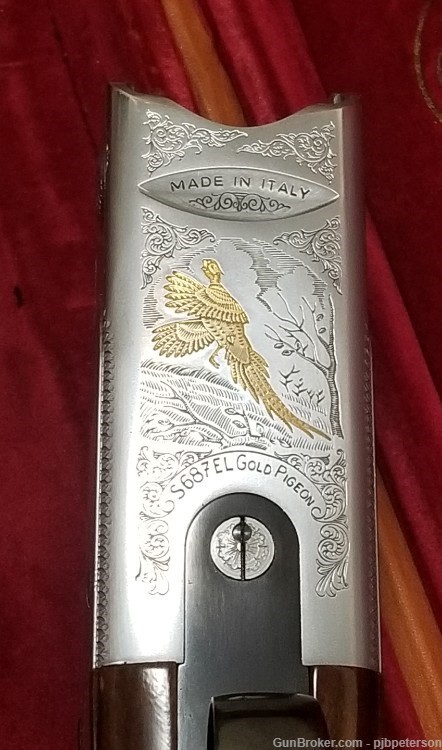 A Rare Find! Beretta S687 EL Gold Pigeon O/U Shotgun w/New Spanish Leather-img-6