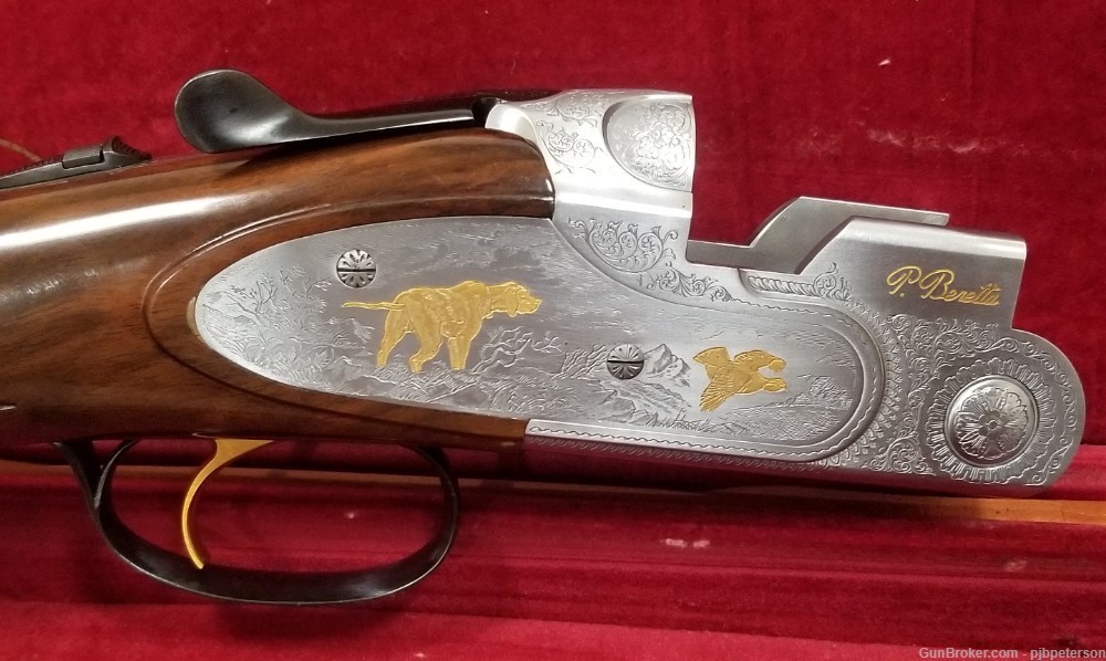 A Rare Find! Beretta S687 EL Gold Pigeon O/U Shotgun w/New Spanish Leather-img-2