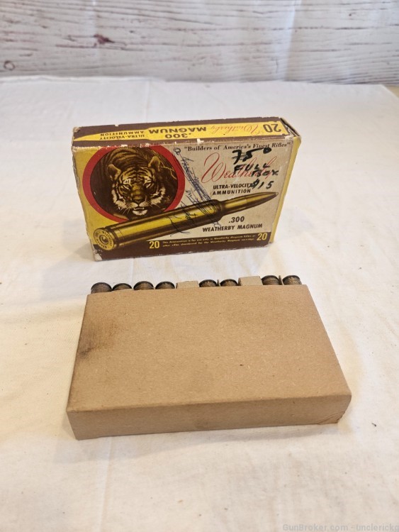 Vtg weatherby 300 magnum handloads with tiger box 20 rds-img-3