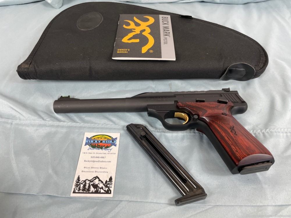 Browning Buckmark Plus UDX Rosewood .22 LR + Case + 2 Mags LIKE NEW-img-1