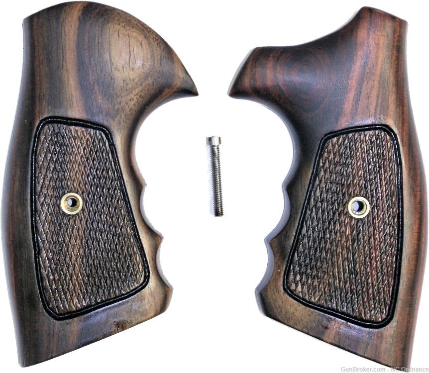 Smith & Wesson J Frame Rosewood Combat Grips, Checkered-img-0