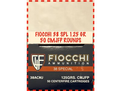 FIOCCHI 38 SPECIAL COMPLETE METAL JACKET FLAT POINT 125 Gr 50 ROUNDS