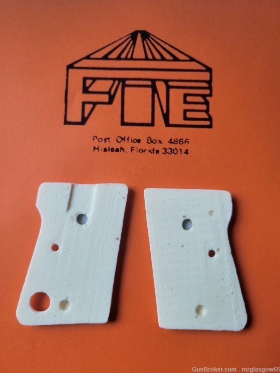 FIE A27, The Best Faux Bone / Ivory Checkered Grips w/Medallions-img-2