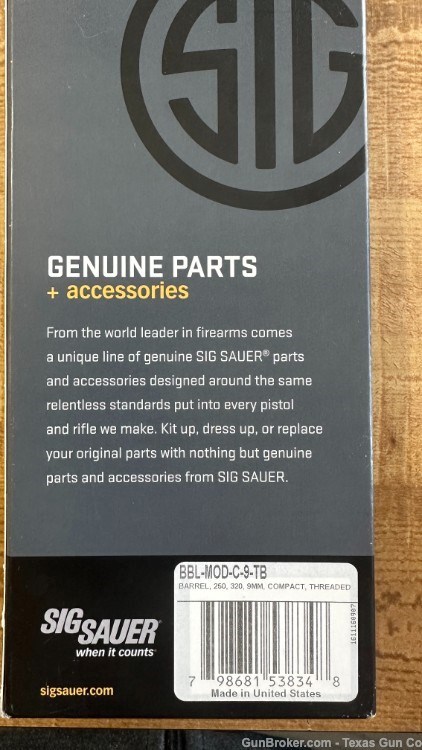 Sig Sauer P320 and P250 Compact Threaded Barrel 3.9" BBL-MOD-C-9-TB NEW-img-2