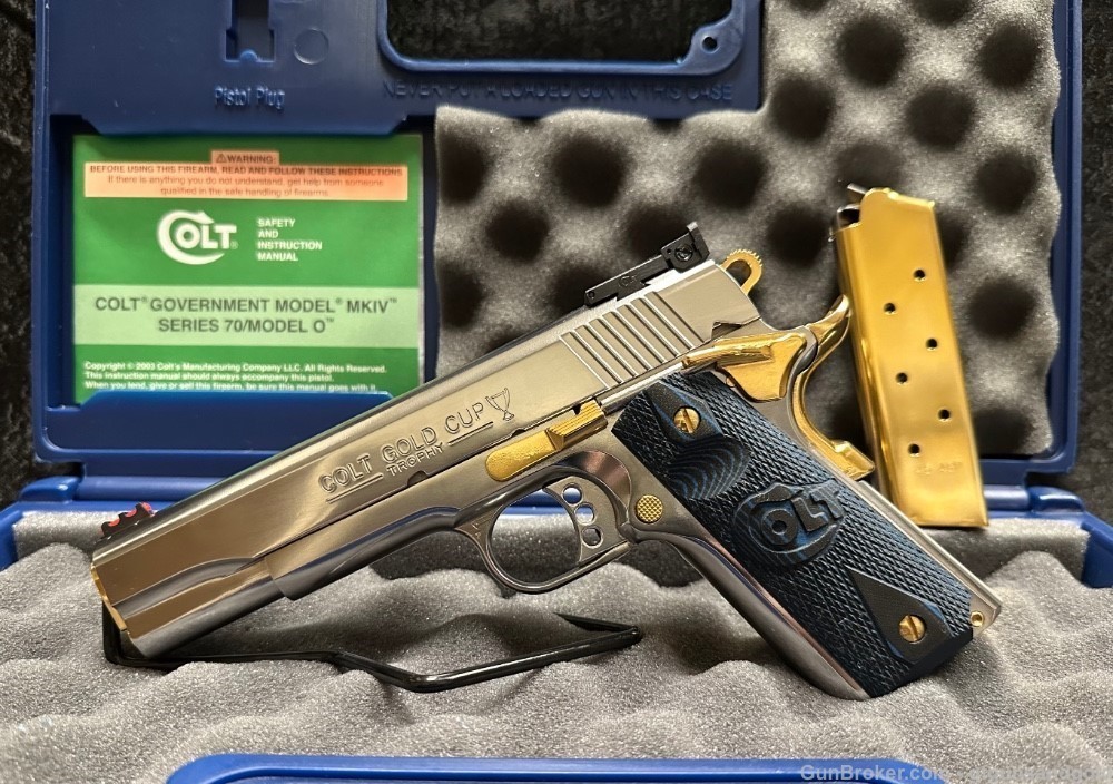 NEW CUSTOM 24KT GOLD AND NICKEL PLATED COLT 1911 GOLD CUP, SERIES 70, 45ACP-img-0